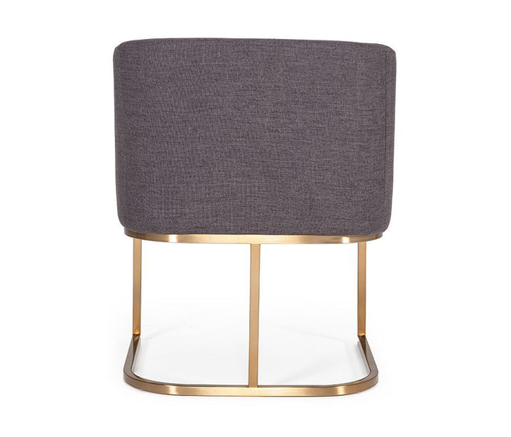 Modrest Yukon Modern Grey Fabric & Antique Brass Dining Chair - MONAVILLA