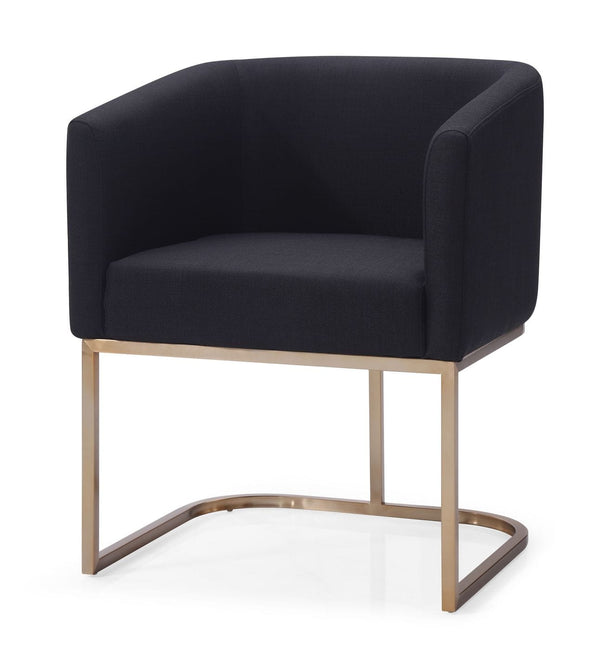 Modrest Yukon Modern Black & Antique Brass Dining Chair - MONAVILLA