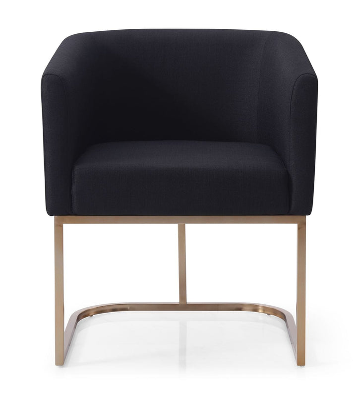 Modrest Yukon Modern Black & Antique Brass Dining Chair - MONAVILLA