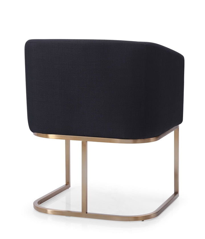 Modrest Yukon Modern Black & Antique Brass Dining Chair - MONAVILLA
