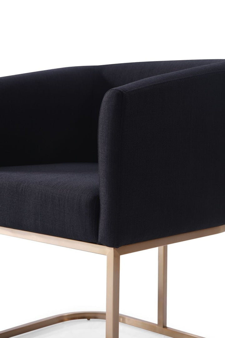 Modrest Yukon Modern Black & Antique Brass Dining Chair - MONAVILLA
