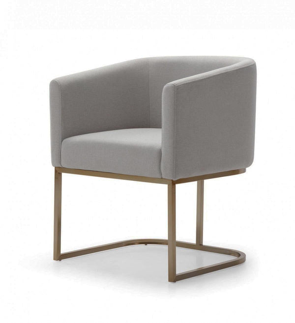 Modrest Yukon Modern Medium Grey Fabric & Antique Brass Dining Chair - MONAVILLA