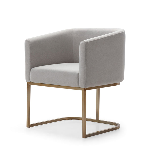 Modrest Yukon Modern Light Grey Fabric & Antique Brass Dining Chair - MONAVILLA