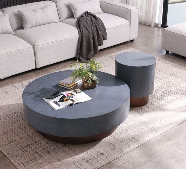 Modrest Zachary Modern Metal & Antique Copper Coffee Table - MONAVILLA