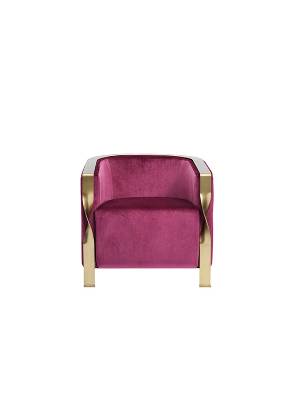 Divani Casa Anthony Modern Pink & Gold Accent Chair - MONAVILLA