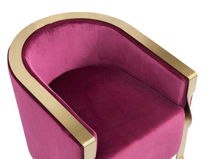 Divani Casa Anthony Modern Pink & Gold Accent Chair - MONAVILLA
